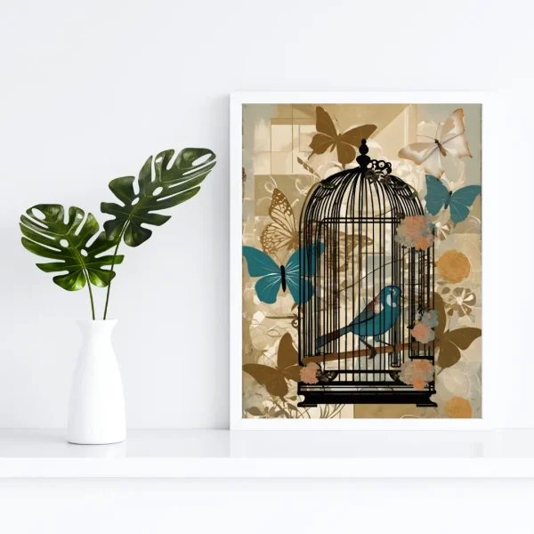 birdcage-with-flowers-and-butterflies 4