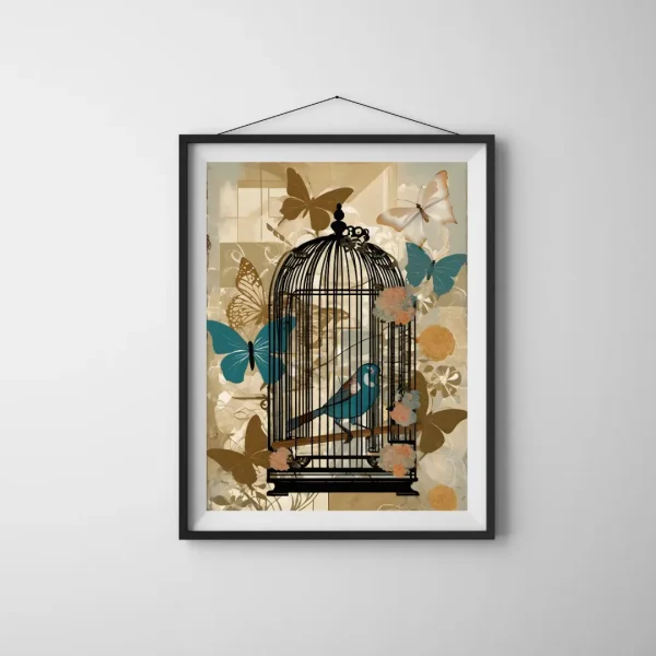 birdcage-with-flowers-and-butterflies 4